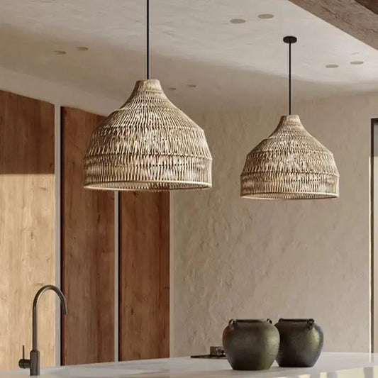 Japanese Style Wooden Woven Handmade Pendant Light
