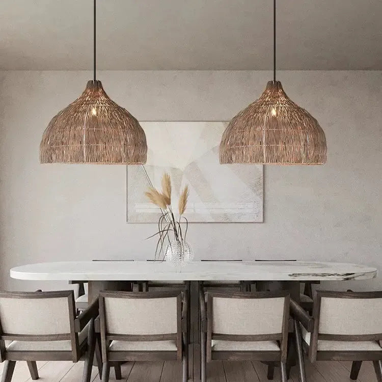 Japanese Style Wooden Woven Handmade Pendant Light