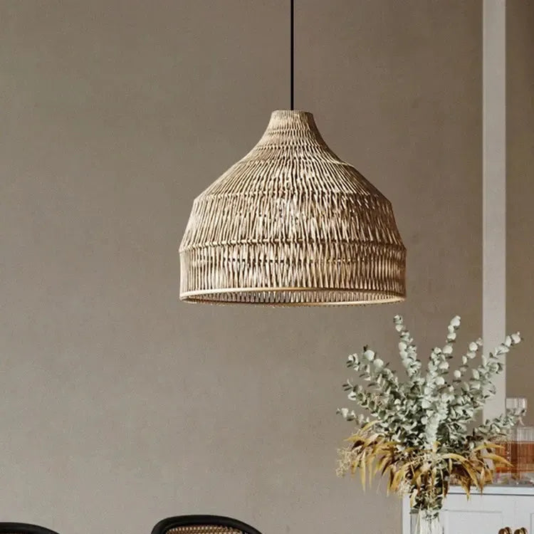 Japanese Style Wooden Woven Handmade Pendant Light