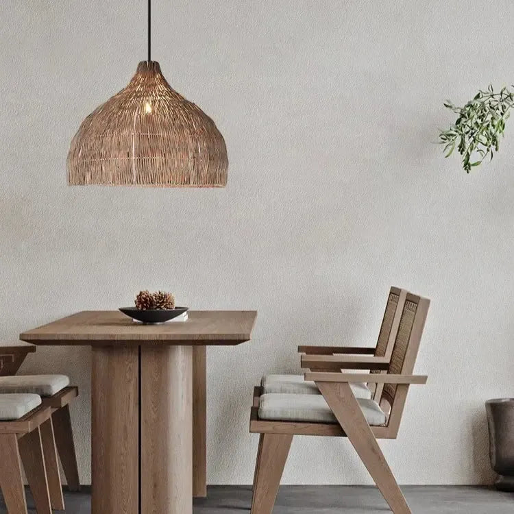 Japanese Style Wooden Woven Handmade Pendant Light