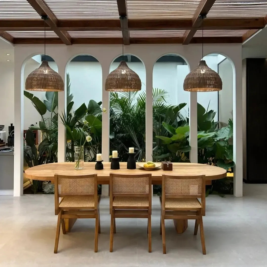 Japanese Style Wooden Woven Handmade Pendant Light