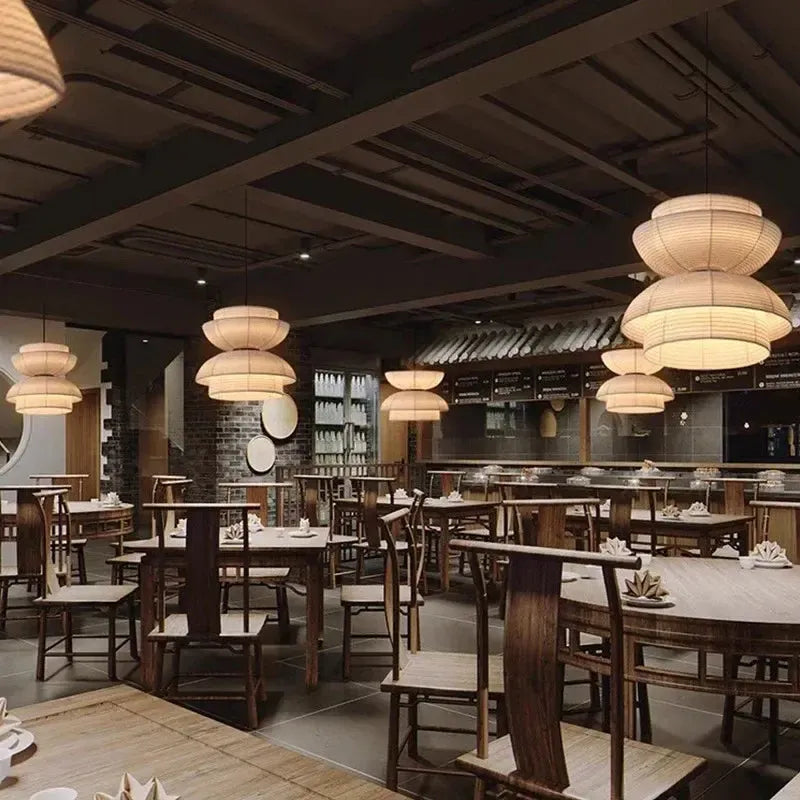 Japanese Traditional Fabric Lantern Restaurant Light
