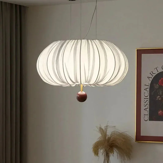 Japanese Wabi Sabi Curved Fabric Chandelier