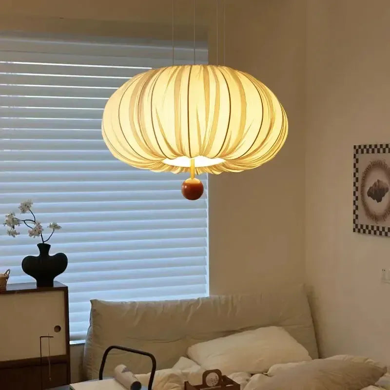 Japanese Wabi Sabi Curved Fabric Chandelier