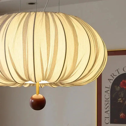 Japanese Wabi Sabi Curved Fabric Chandelier