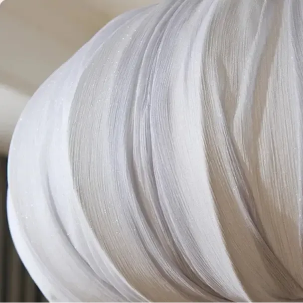 Japanese Wabi Sabi Curved Fabric Chandelier
