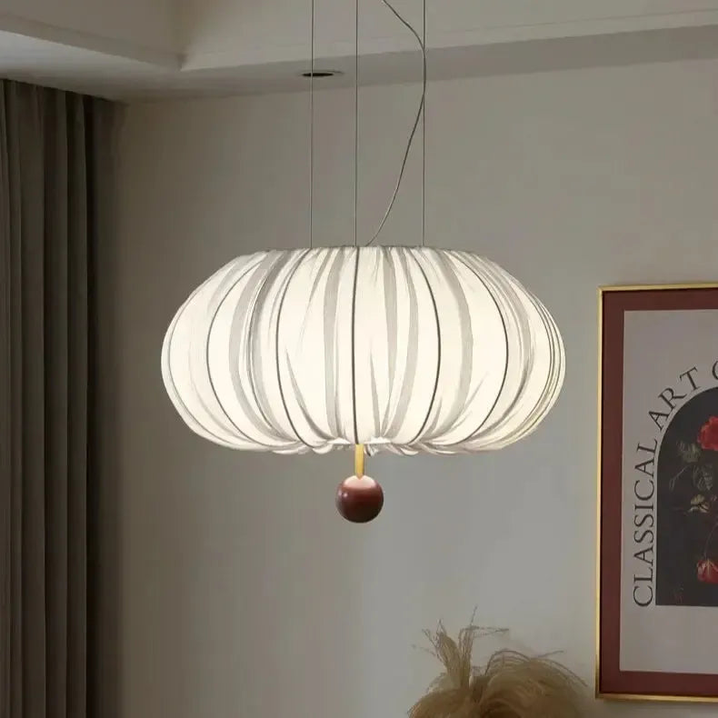 Japanese Wabi Sabi Curved Fabric Chandelier
