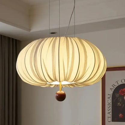 Japanese Wabi Sabi Curved Fabric Chandelier