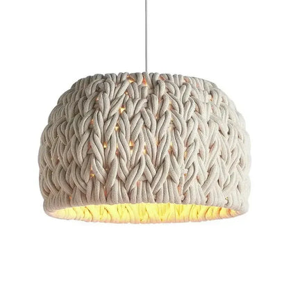 Japanese Wabi Sabi Hand Knitted Rope Pendant Light