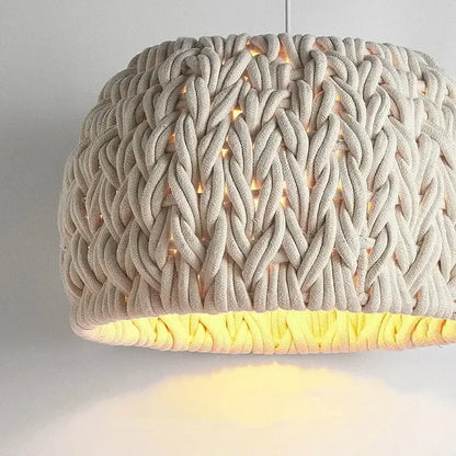Japanese Wabi Sabi Hand Knitted Rope Pendant Light