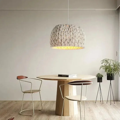 Japanese Wabi Sabi Hand Knitted Rope Pendant Light