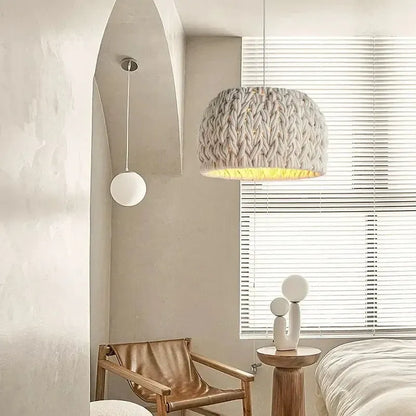 Japanese Wabi Sabi Hand Knitted Rope Pendant Light