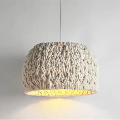 Japanese Wabi Sabi Hand Knitted Rope Pendant Light