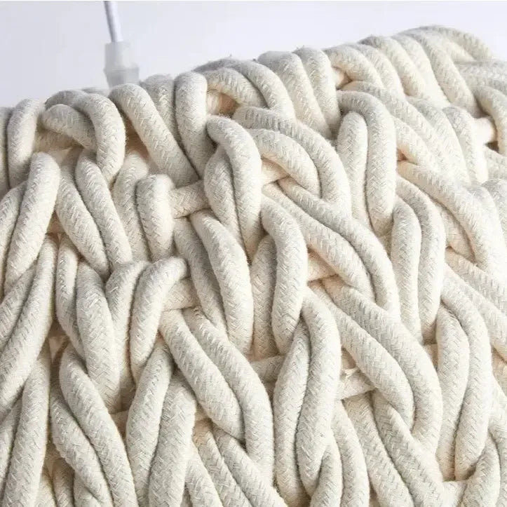 Japanese Wabi Sabi Hand Knitted Rope Pendant Light