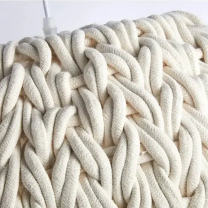 Japanese Wabi Sabi Hand Knitted Rope Pendant Light