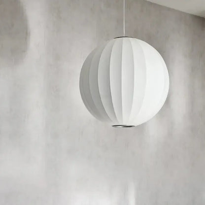Japanese Wabi Sabi Silk Sphere Pendant Light