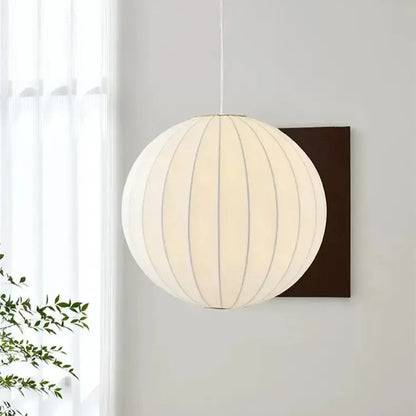 Japanese Wabi Sabi Silk Sphere Pendant Light