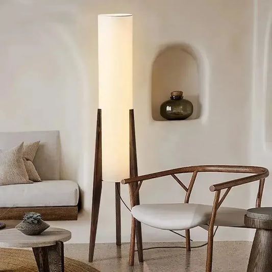 Japanese Wabi Sabi Solid Wood Floor Lamp