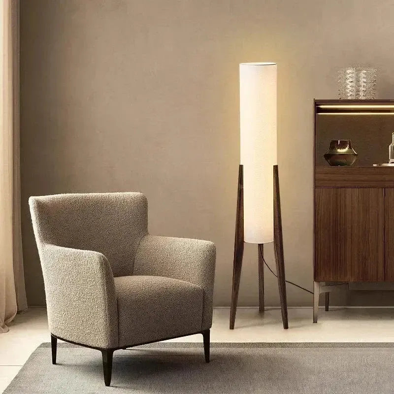 Japanese Wabi Sabi Solid Wood Floor Lamp