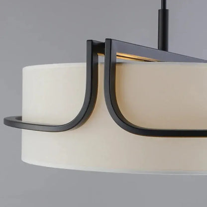 Japanese Wabi Sabi White Circular Fabric Chandelier