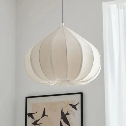 Japanese Wabi Sabi White Fabric Pendant Light