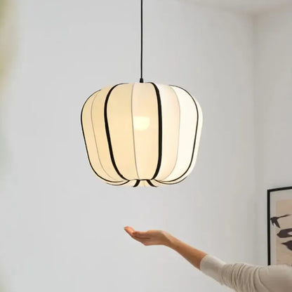 Japanese Wabi Sabi White Fabric Pendant Light