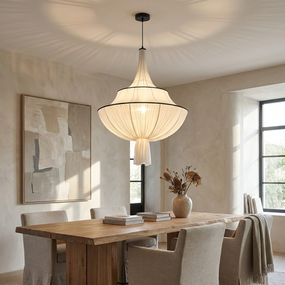 Japanese Cloth Drop Statement Chandelier