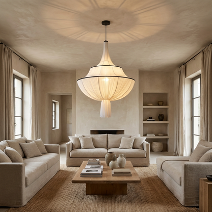 Japanese Cloth Drop Statement Chandelier