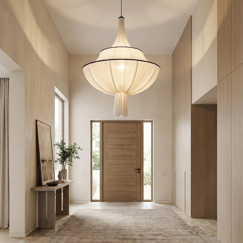 Japanese Cloth Drop Statement Chandelier