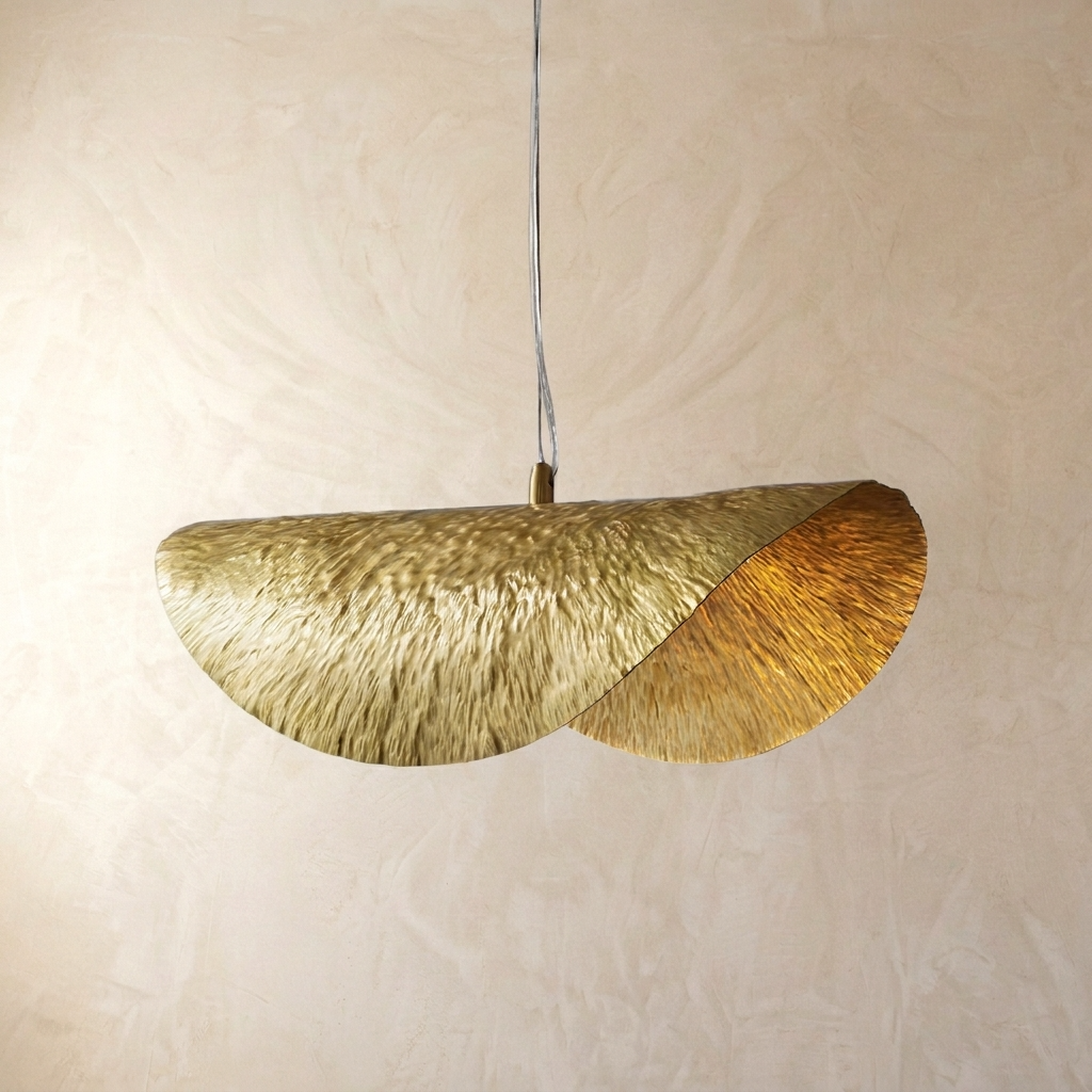 Japanese Copper Lotus Leaf Pendant Light