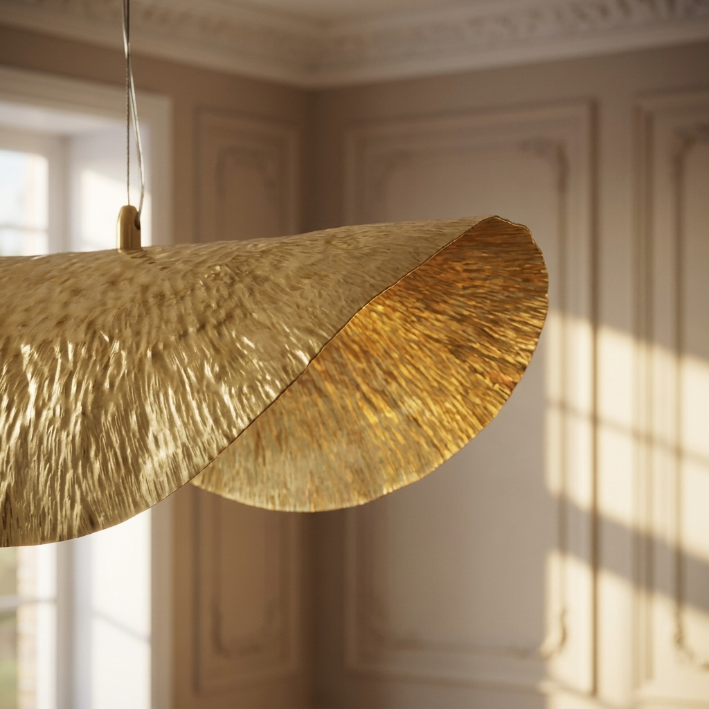 Japanese Copper Lotus Leaf Pendant Light