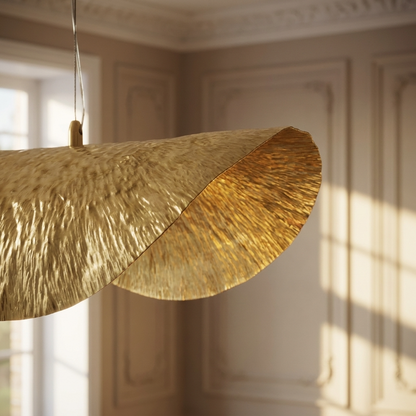 Japanese Copper Lotus Leaf Pendant Light