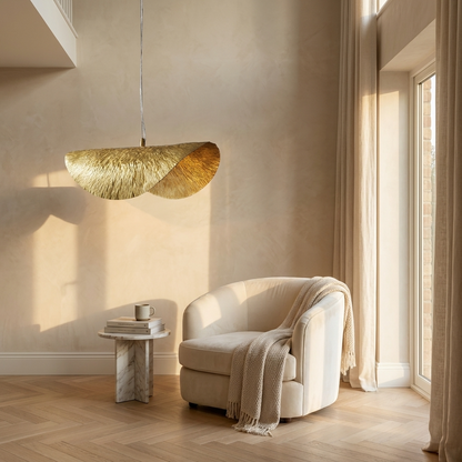Japanese Copper Lotus Leaf Pendant Light