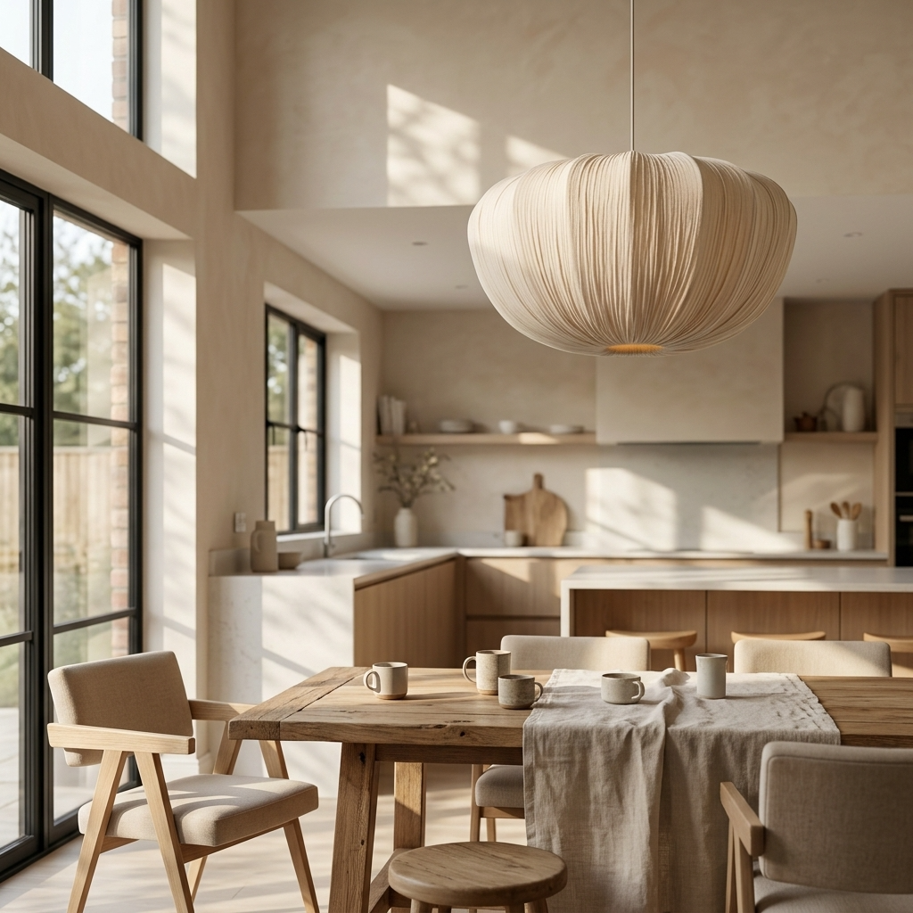 Japanese Fabric Cloud Pendant Light