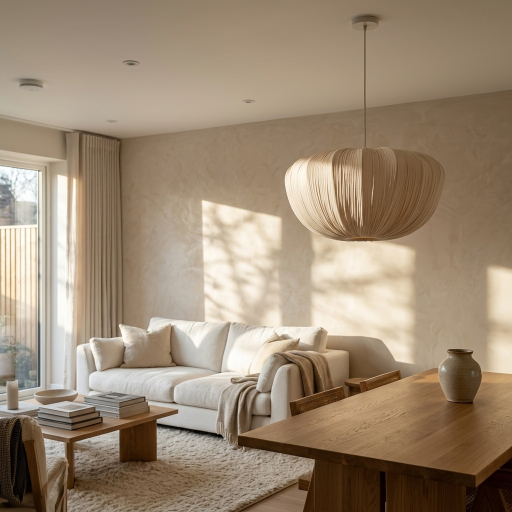 Japanese Fabric Cloud Pendant Light