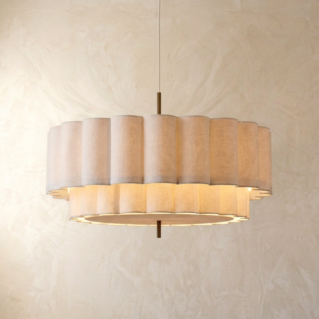 Japanese Natural Fabric Wabi Sabi Chandelier