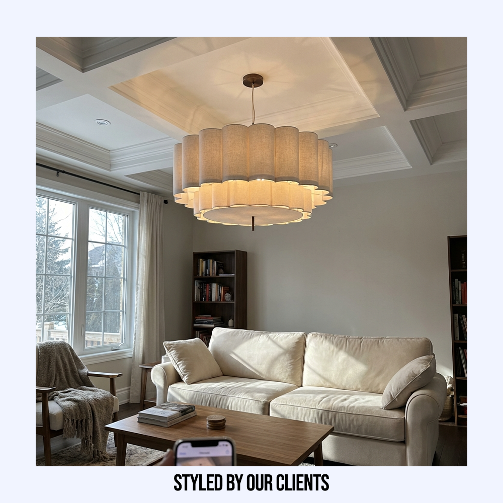 Japanese Natural Fabric Wabi Sabi Chandelier