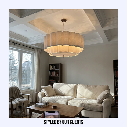 Japanese Natural Fabric Wabi Sabi Chandelier