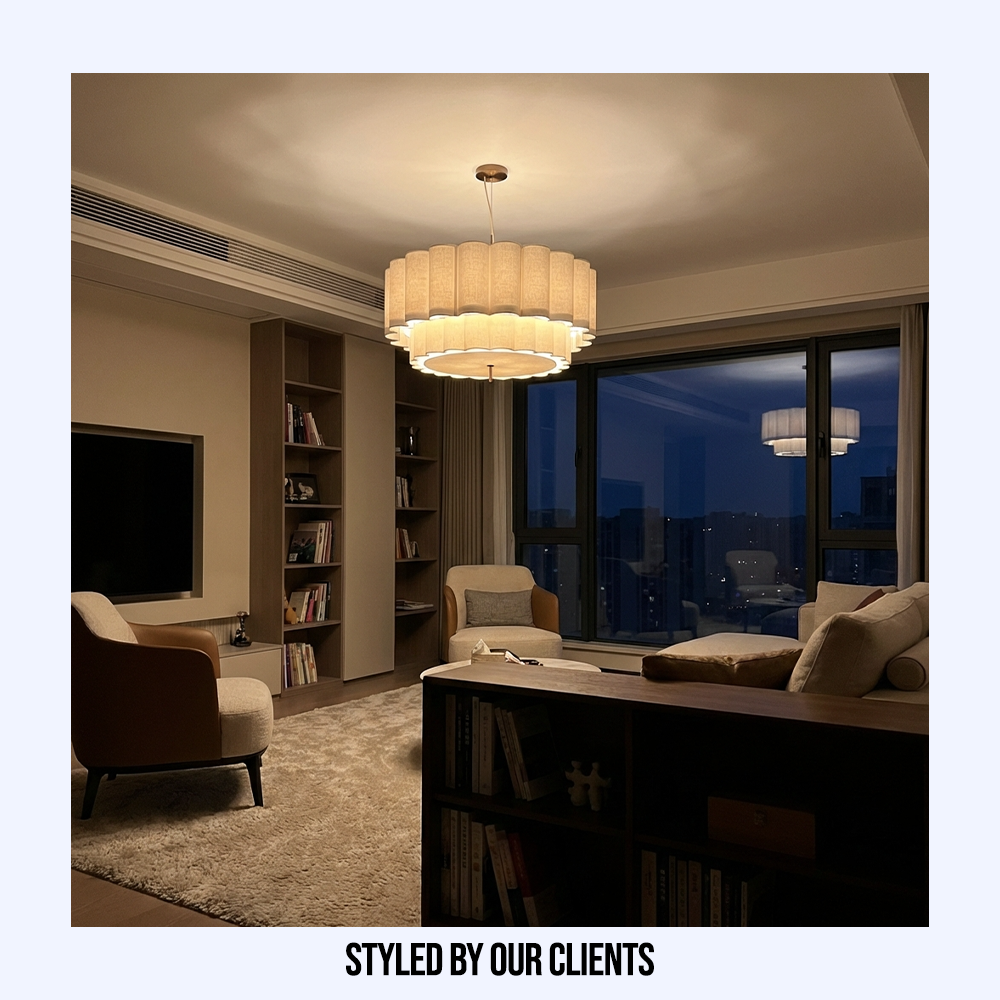 Japanese Natural Fabric Wabi Sabi Chandelier