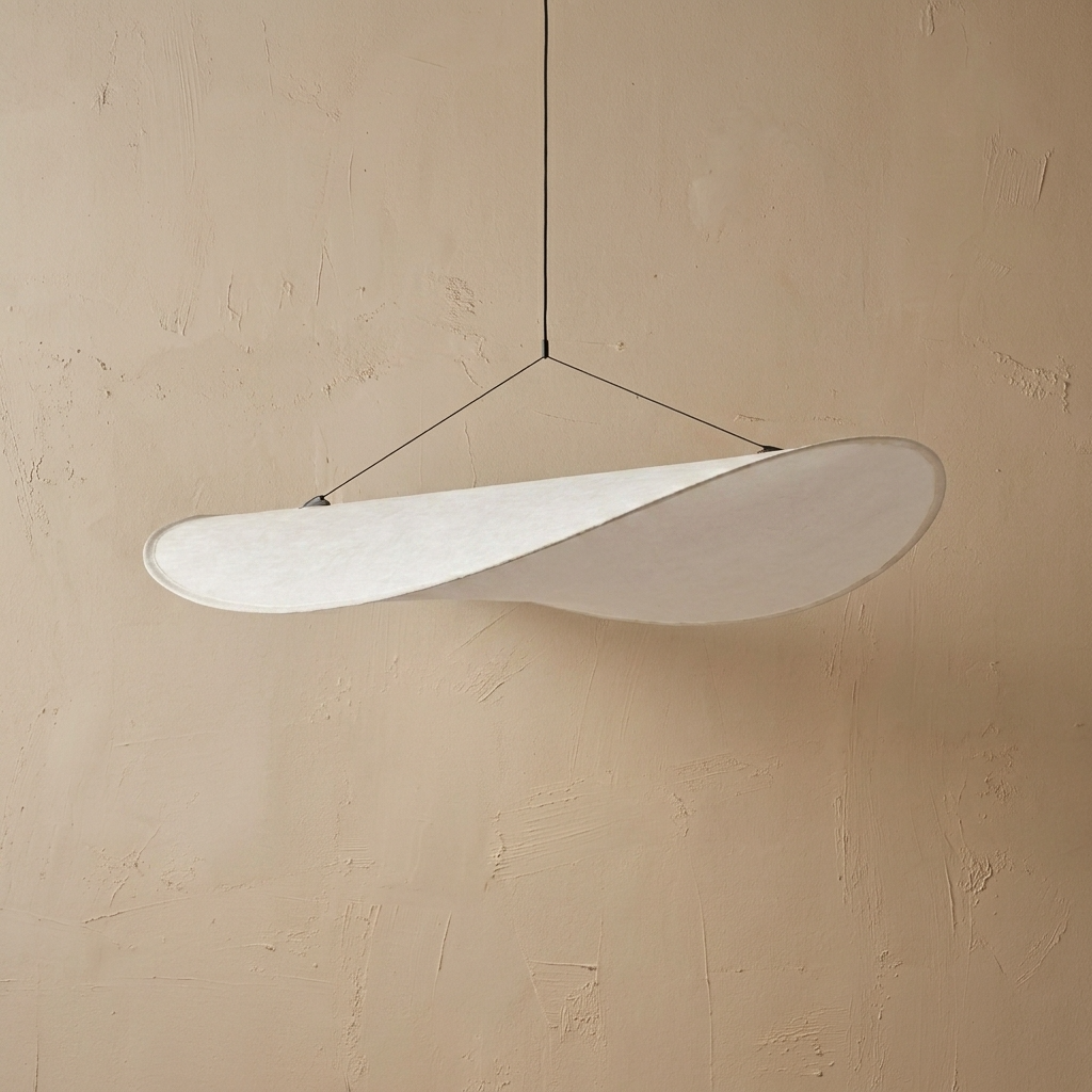 Japanese Silk Chip Pendant Light
