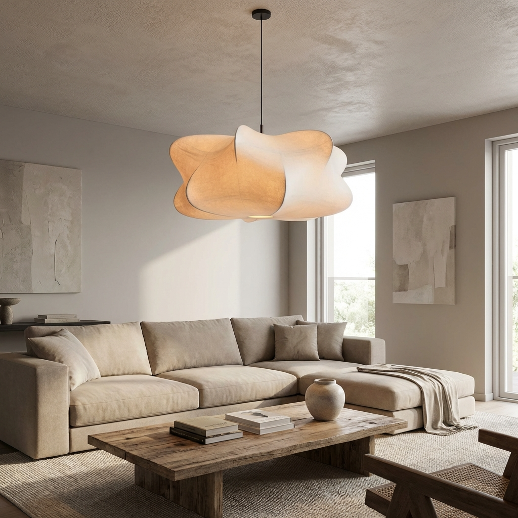Japanese Silk Wabi Sabi Chandelier