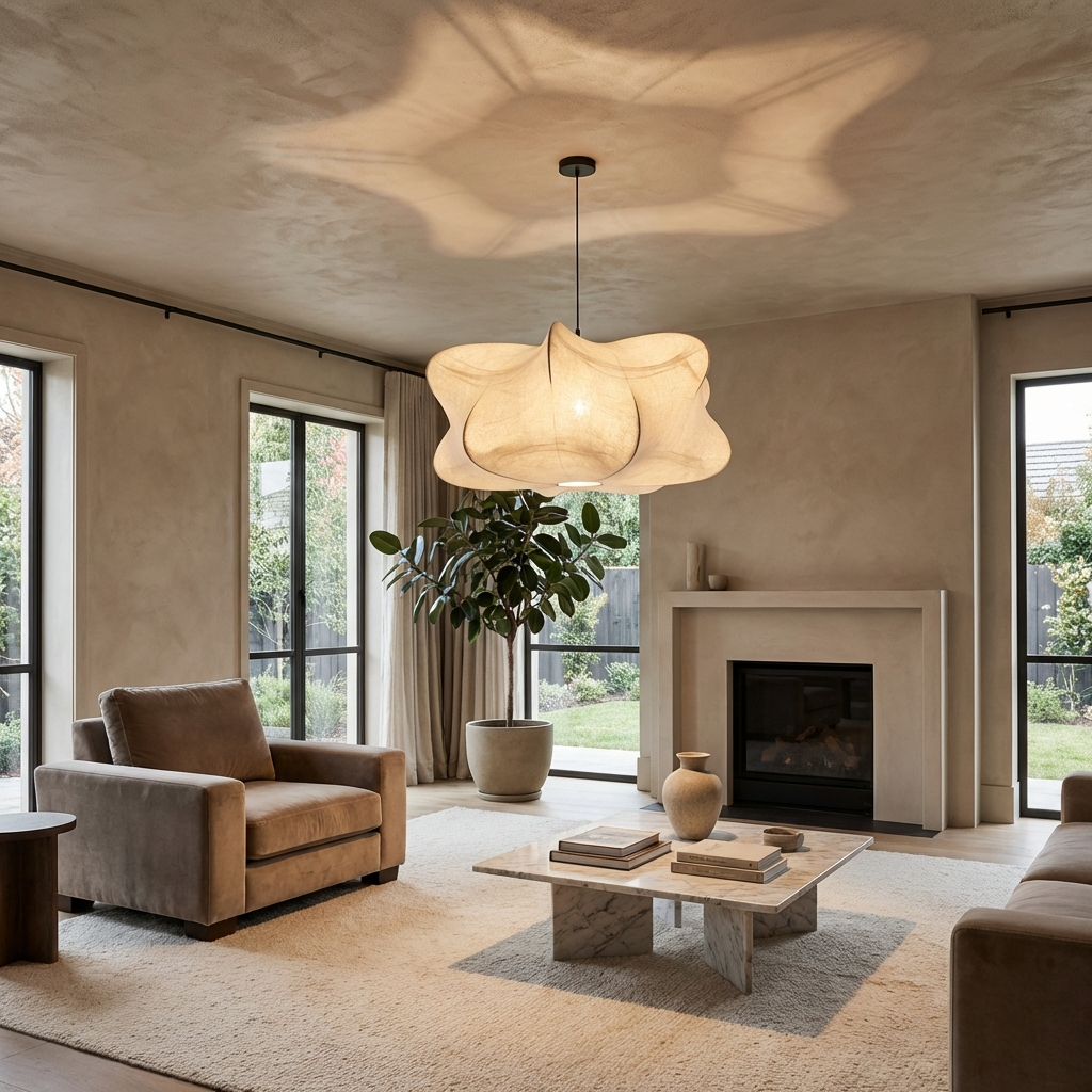 Japanese Silk Wabi Sabi Chandelier