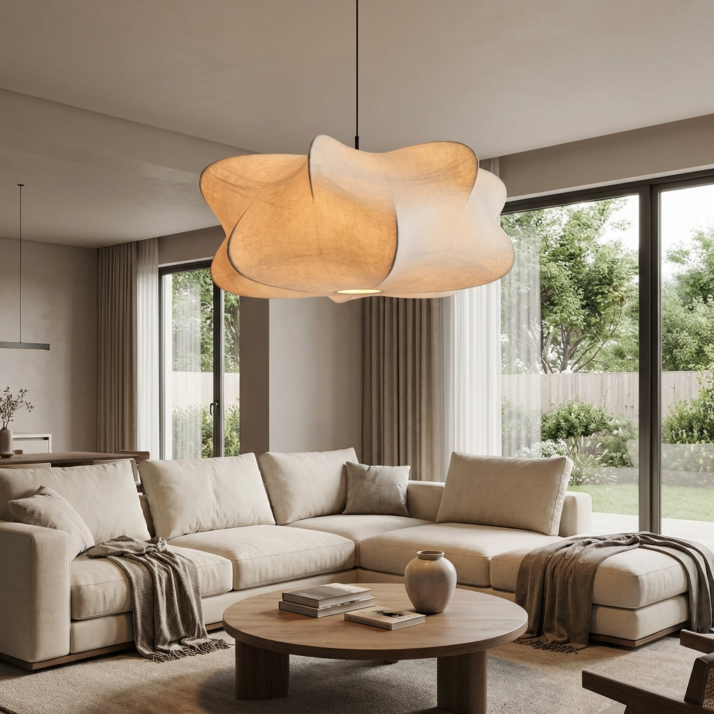 Japanese Silk Wabi Sabi Chandelier
