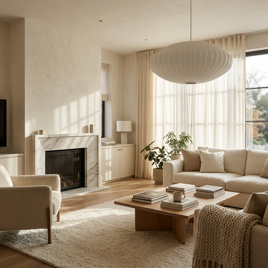 Silk Japanese Chandelier - Wabi-Sabi Style Lighting - Modern