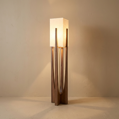 Japanese Solid Wood Wabi Sabi Table Floor Lamp