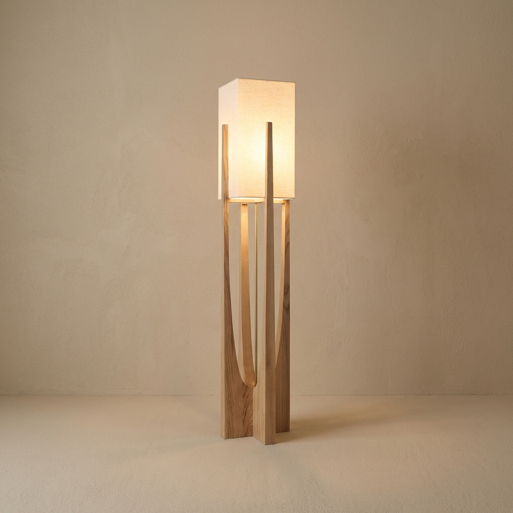 Japanese Solid Wood Wabi Sabi Table Floor Lamp