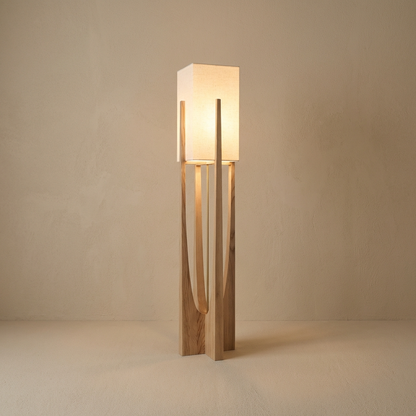 Japanese Solid Wood Wabi Sabi Table Floor Lamp