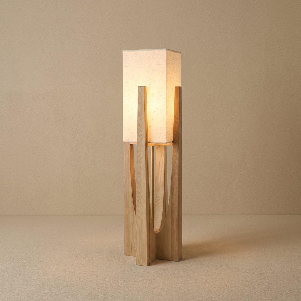 Japanese Solid Wood Wabi Sabi Table Floor Lamp