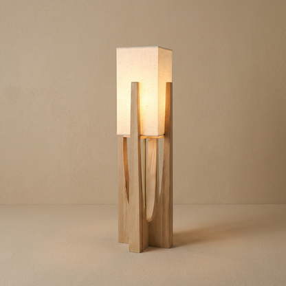 Japanese Solid Wood Wabi Sabi Table Floor Lamp