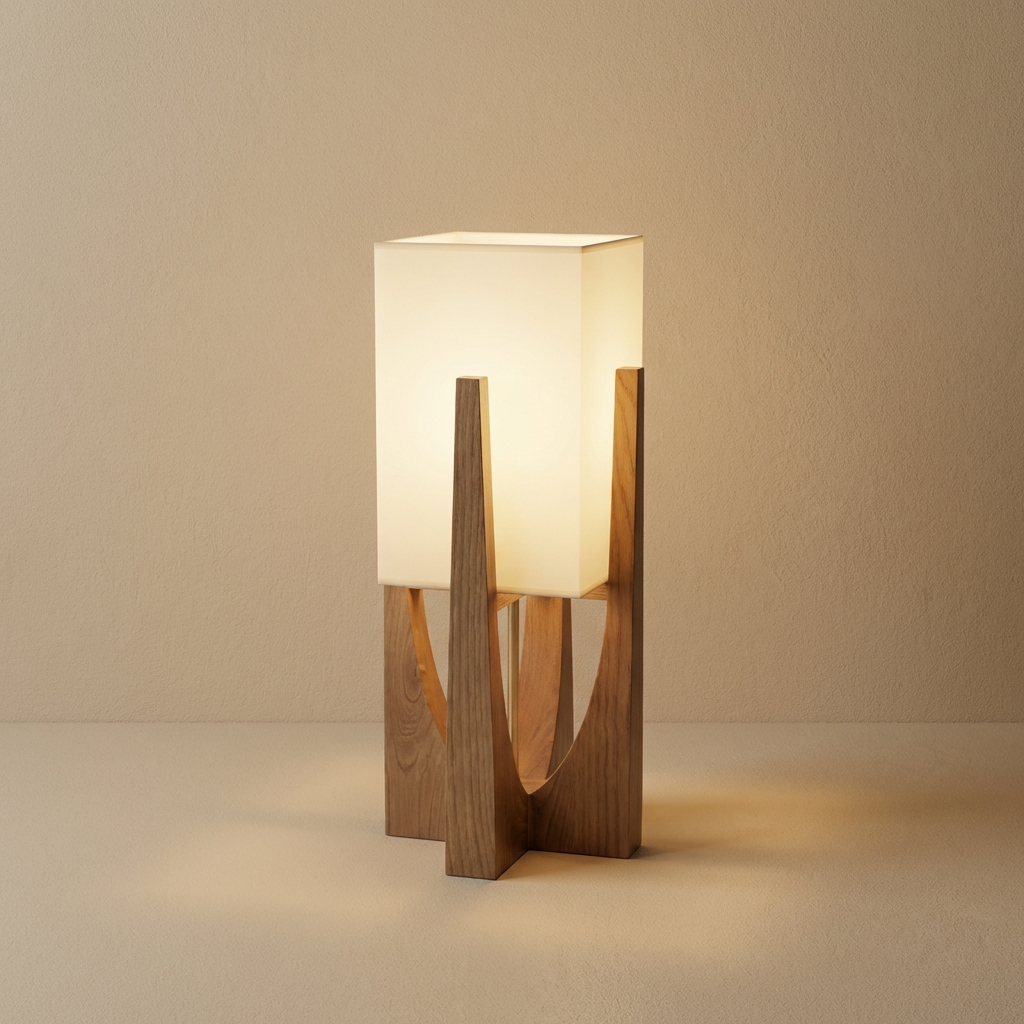 Japanese Solid Wood Wabi Sabi Table Floor Lamp